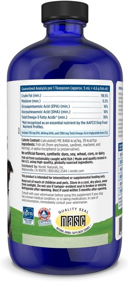 Omega-3 Pet Liquid – Pure Fish Oil for Large Dogs