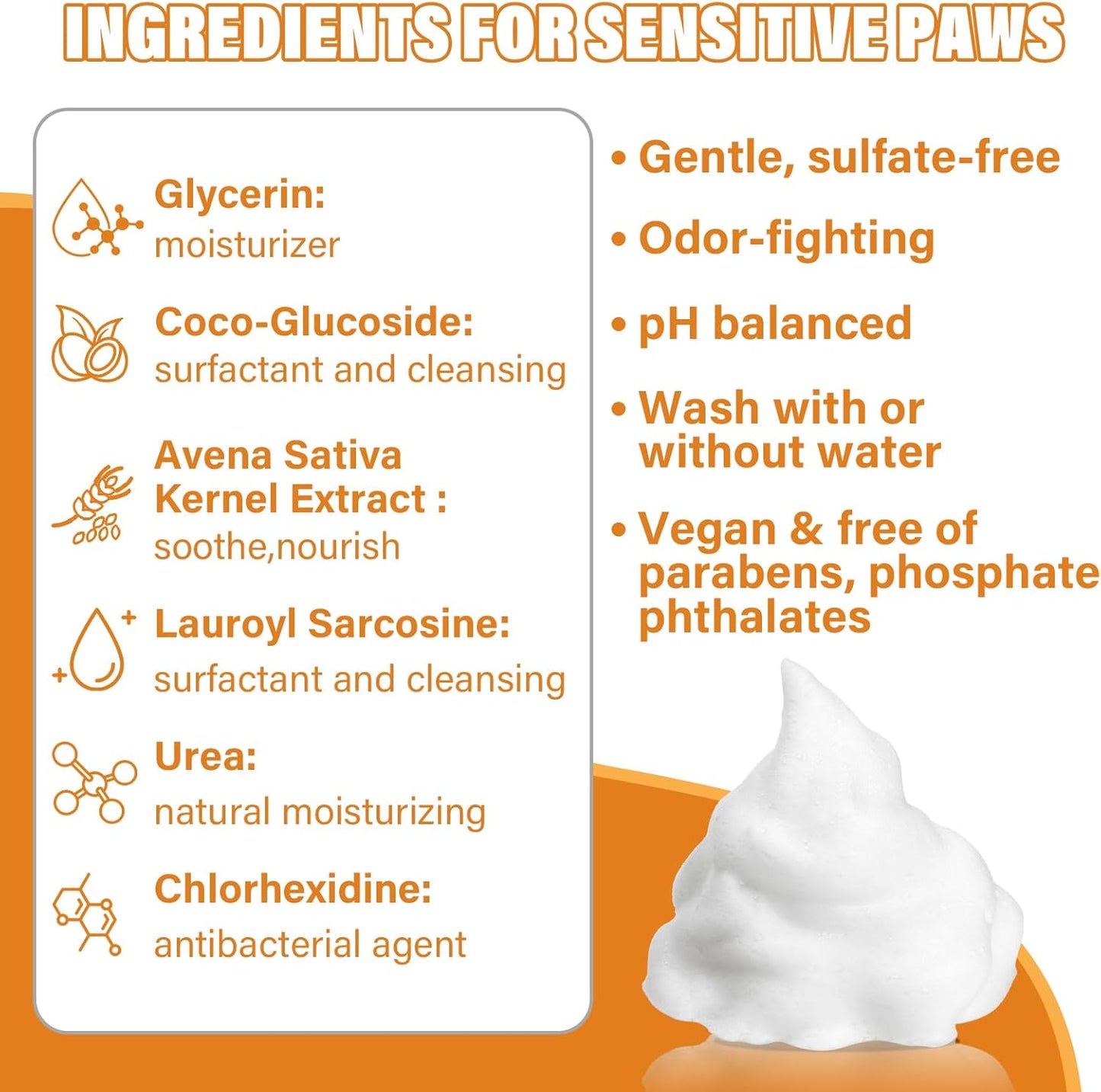 No-Rinse Foaming Paw Cleaner with Soft Silicone Brush – Rose Scent